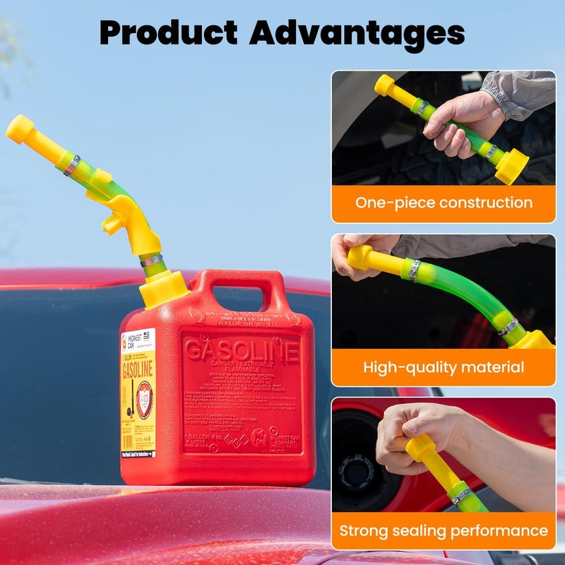 mapleza 3 PCS 11.75" Gas Can Spout Replacement with 3 PCS Hose Benders Compatible with Midwest Scepter Gas Cans PVC Gas Hoses Fit for 1/2/5/10 Gallon Fuel Jugs That Feature 1.75"-1.8" - Image 5